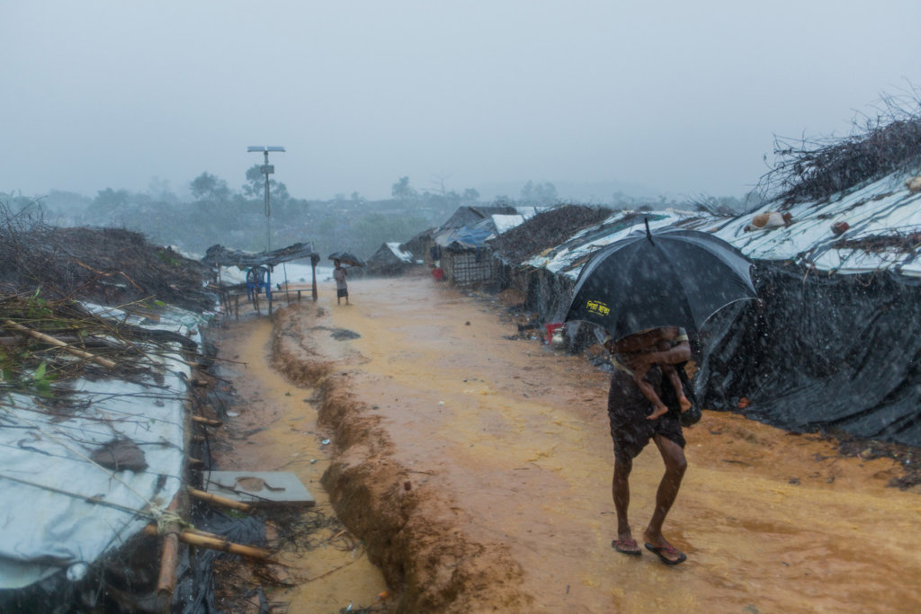 Heavy rain in refugee camp in Cox's Bazar, Bangladesh. ©Reza Shahriar Rahman, 2017